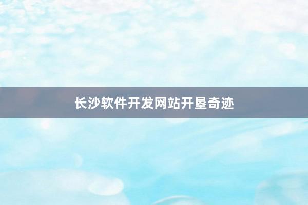 长沙软件开发网站开垦奇迹